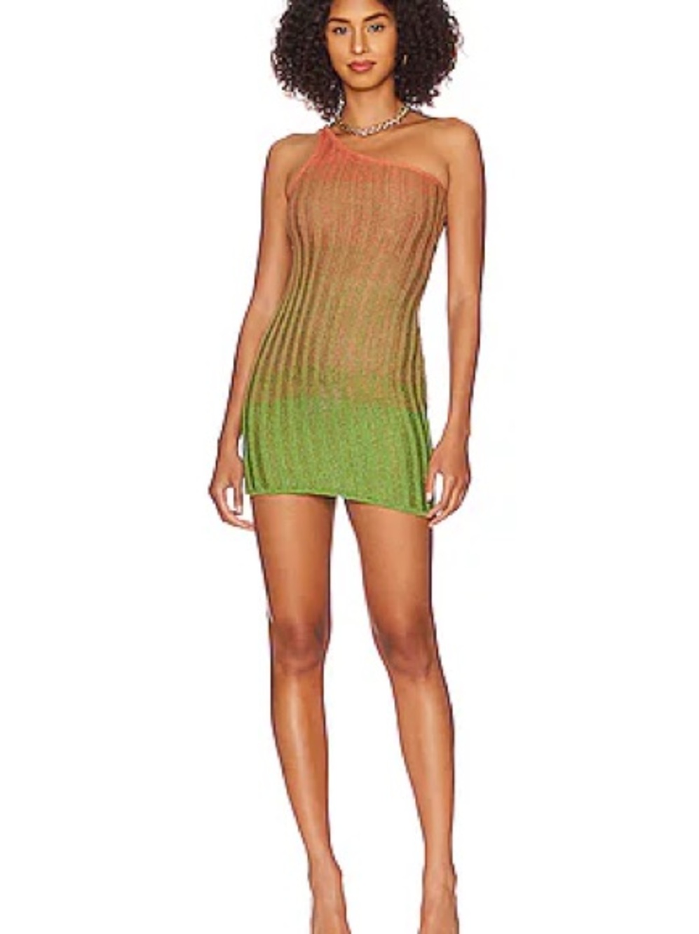 Playa One Shoulder
Asymmetrical Mini Dress in
Pink & Green Ombre
H:OURS XXS
